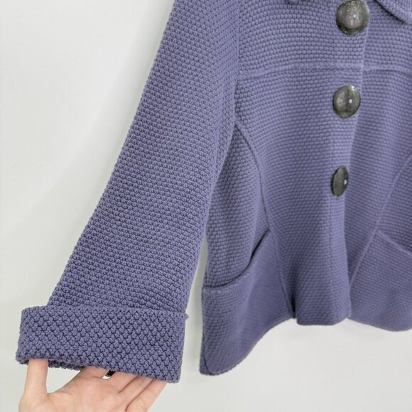 Willow Anthropologie Blue Knit Cardigan Sweater Jacket Lagenlook Boho See Pics - Picture 5 of 8
